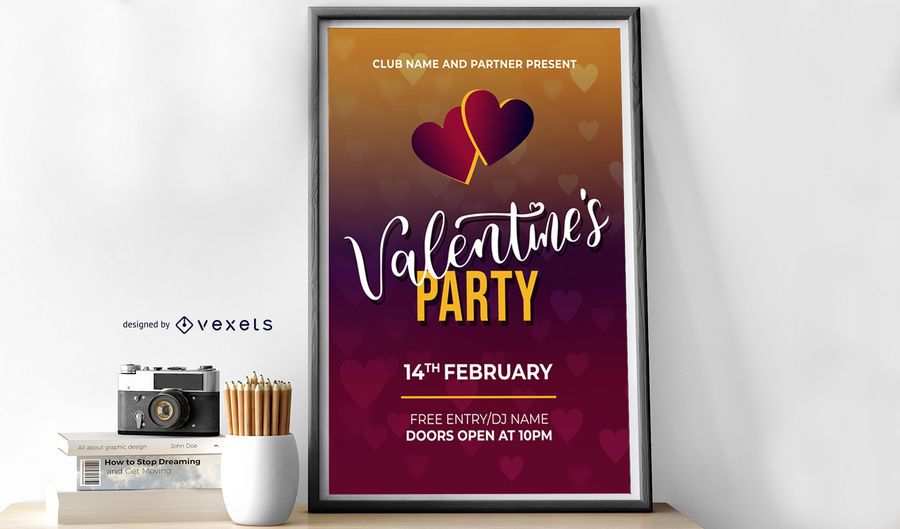 Plantilla de diseño de fiesta de San Valentín Plantilla de diseño de fiesta de San Valentín
