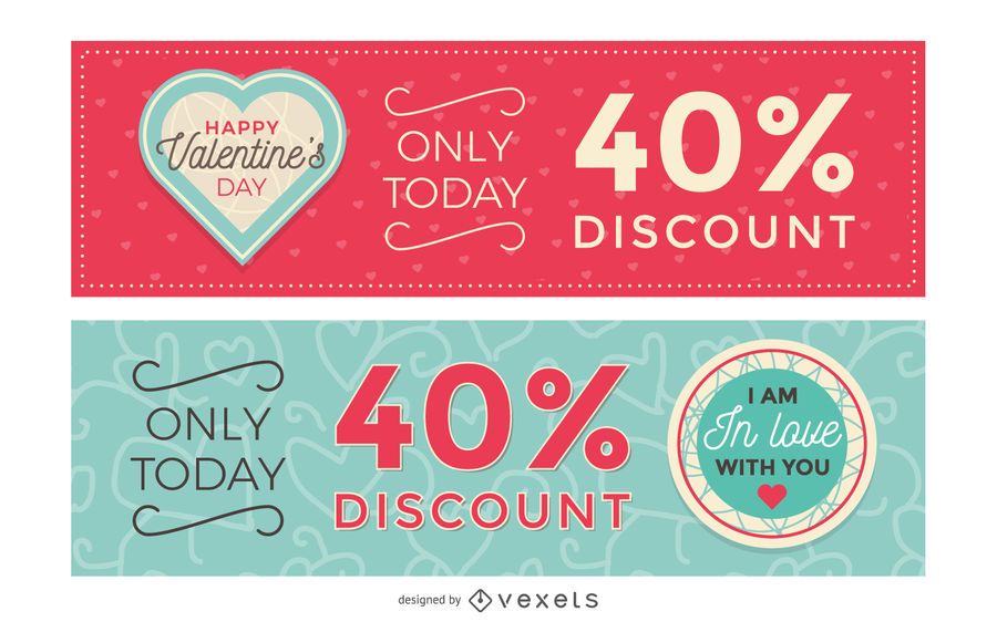 Valentine Discount Banners Valentine Discount Banners