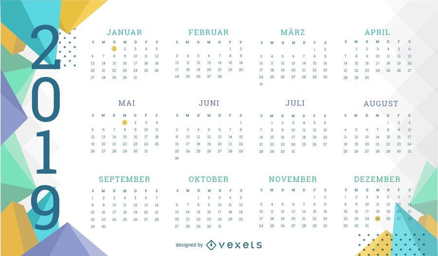 Geometric German Calendar Design Geometric German Calendar Design