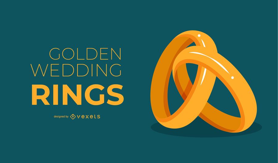 Golden Wedding Rings Background Design Golden Wedding Rings Background Design