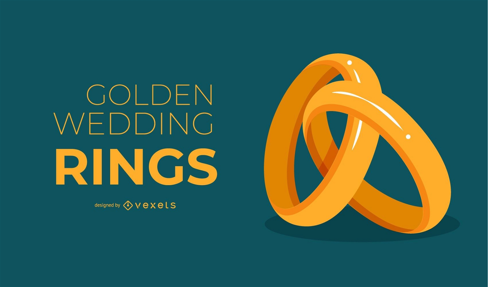 Golden Wedding Rings Background Design