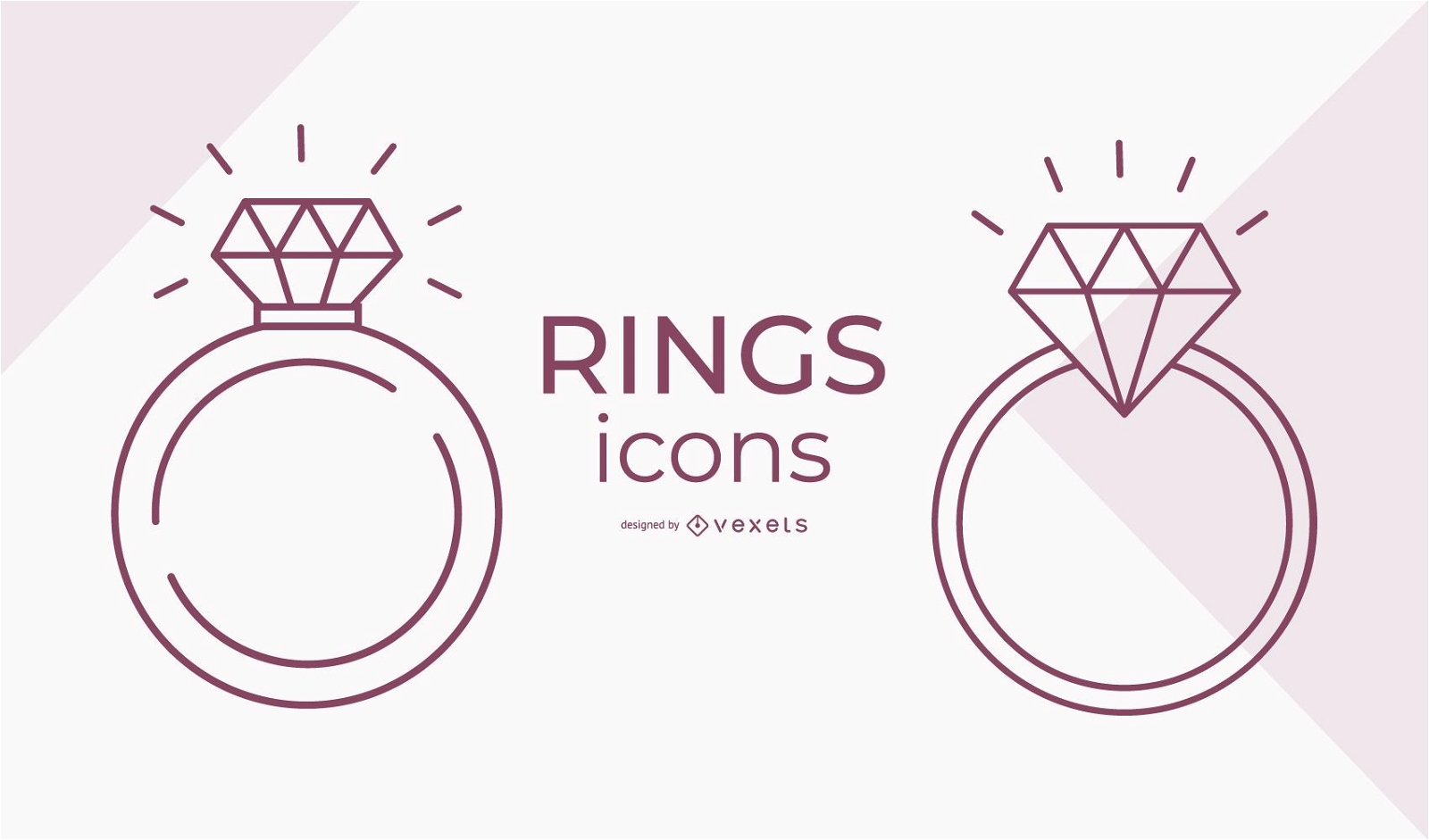 Conjunto de iconos de anillo de trazo