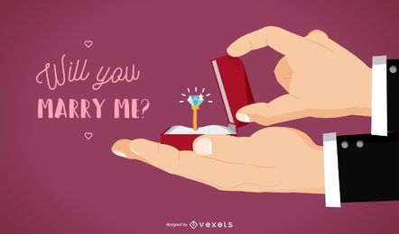 Ilustração de proposta de casamento Ilustração de proposta de casamento