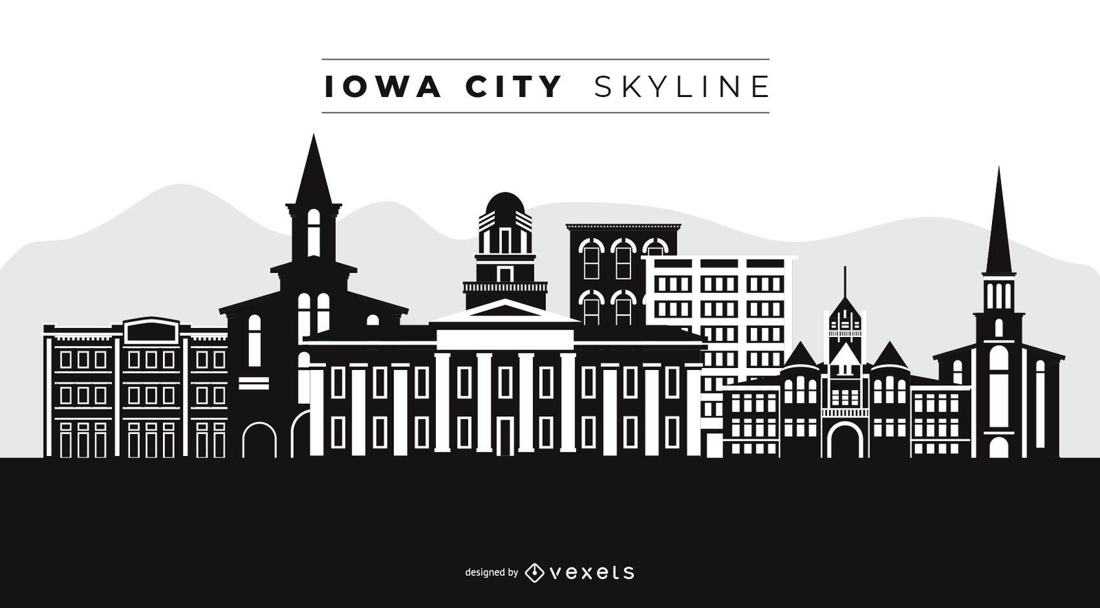 Diseño del horizonte de la ciudad de Iowa