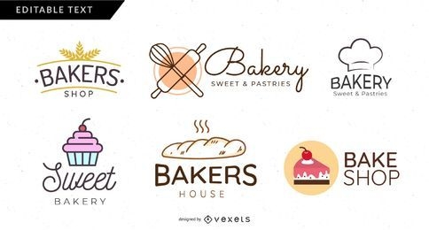 Conjunto de logotipo de padaria
