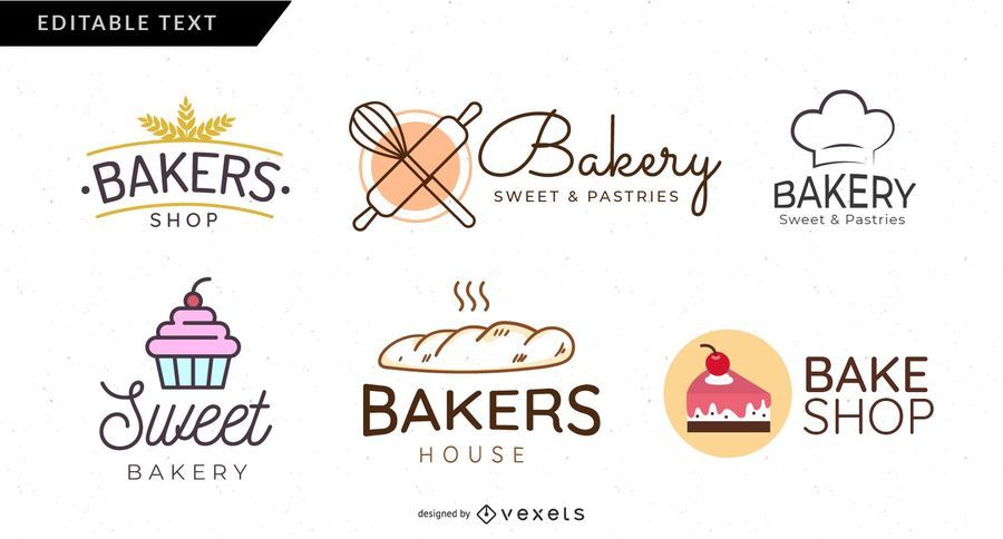 Conjunto de logotipo de padaria Conjunto de logotipo de padaria