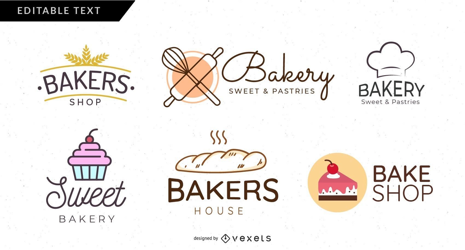 Conjunto de logotipo de panadería