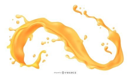 Diseño líquido de jugo de naranja