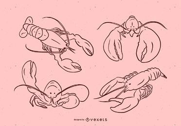 Conjunto de ilustração vetorial de derrame perdedor
