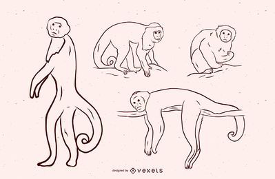 Diseño de ilustración en blanco y negro mono Diseño de ilustración en blanco y negro mono