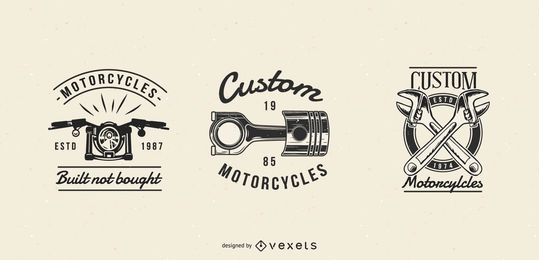 Conjunto de distintivo de moto vintage Conjunto de distintivo de moto vintage