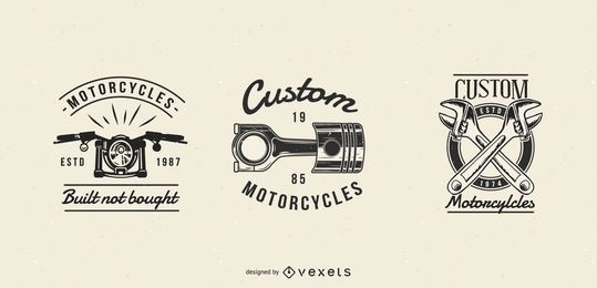 Conjunto de insignias de motocicleta vintage