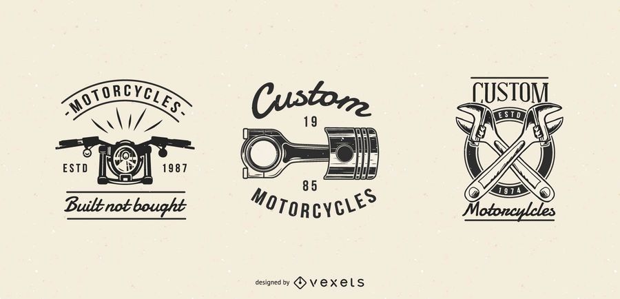 Conjunto de distintivos de motocicleta vintage Conjunto de distintivos de motocicleta vintage