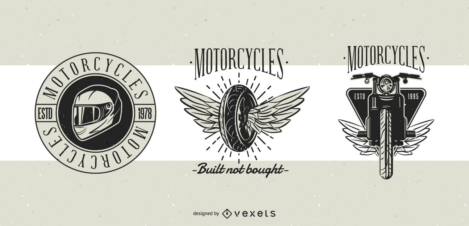 Motorcycle Classic Badges Design