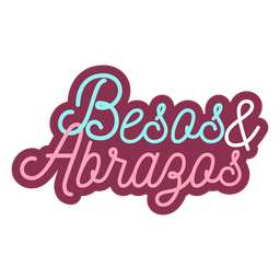 Bezos and abrazos lettering design Transparent PNG