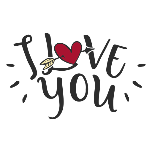 I love you message lettering PNG Design