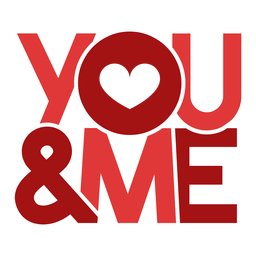 Sie & ich Valentinsnachricht Design PNG-Design
