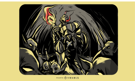 Ilustración de asesino de goblin Ilustración de asesino de goblin
