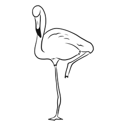Flamingo stehend auf einer Beinskizze PNG-Design