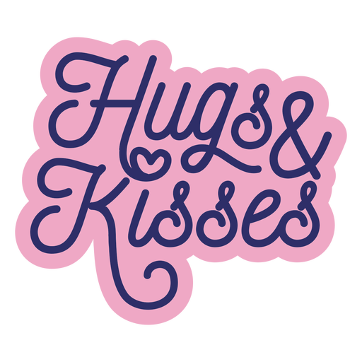 Hugs & kisses lettering design - Transparent PNG & SVG vector file