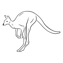 Ilustração do esboço do canguru pulando Transparent PNG