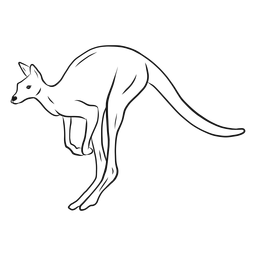 Ilustración de esbozo de canguro saltando Diseño PNG
