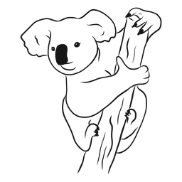 Vector de bosquejo de árbol abrazando koala Diseño PNG