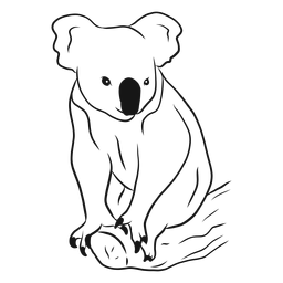 Koala en un vector de dibujo de rama Diseño PNG