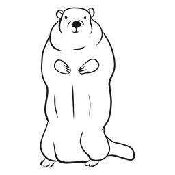 Standing groundhog sketch vector PNG Design