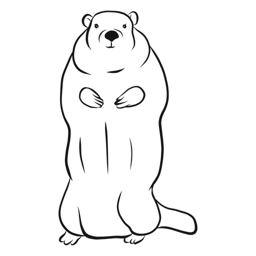 Vetor de esboço de marmota em pé Desenho PNG