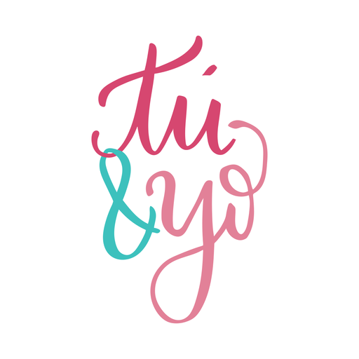 Tu & yo lettering design PNG Design