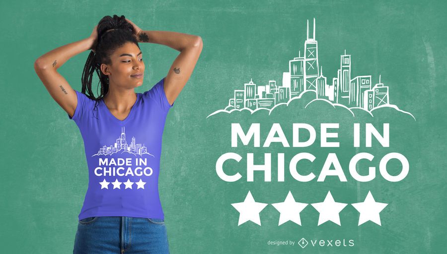 Diseño de camiseta Made in Chicago Diseño de camiseta Made in Chicago