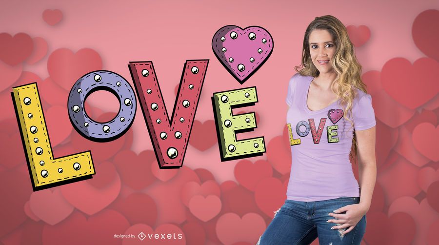 Love Stitched T-Shirt Design Love Stitched T-Shirt Design