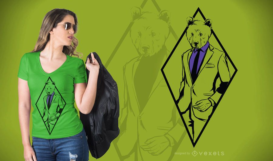 Formal Bear T-Shirt Design Formal Bear T-Shirt Design