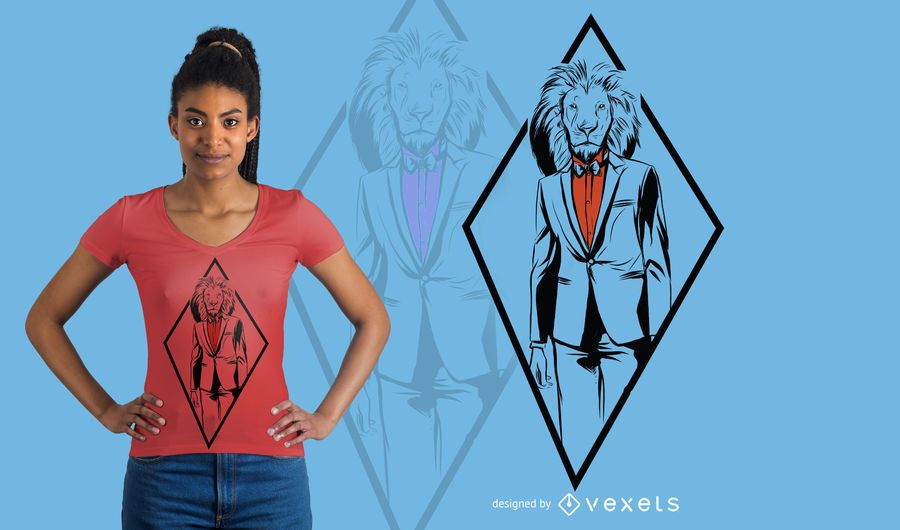 Diseño de camiseta de león formal Diseño de camiseta de león formal
