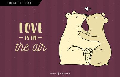 Oso amor está en el aire ilustración