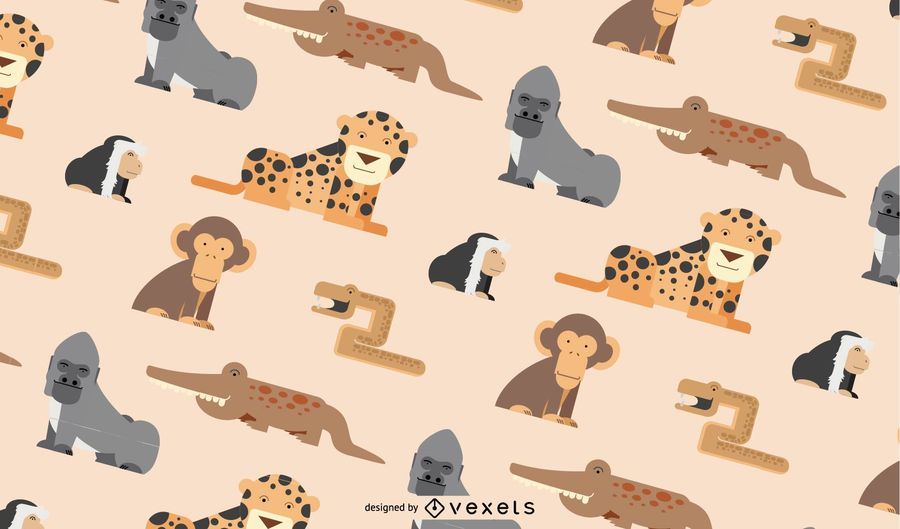 African jungle animals pattern African jungle animals pattern