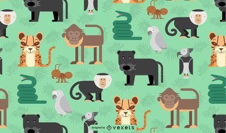 Amazon jungle animals pattern