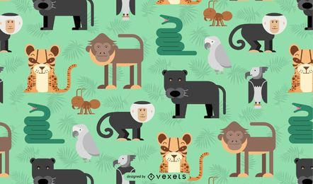 Padrão de animais da selva amazônica