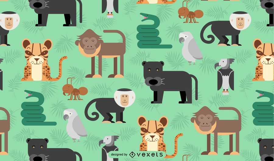 Amazon jungle animals pattern Amazon jungle animals pattern