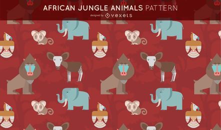 Design de padrão de animais da selva africana