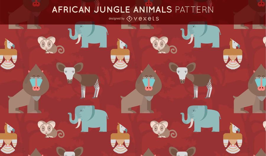 Projeto africano do teste padrão dos animais da selva Projeto africano do teste padrão dos animais da selva