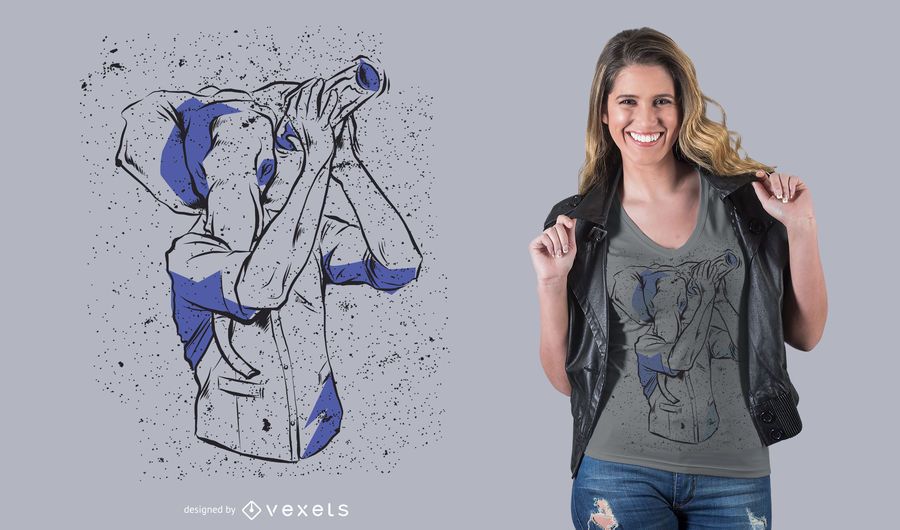 Diseño de camiseta de elefante barman Diseño de camiseta de elefante barman