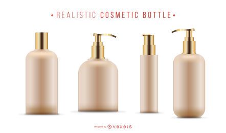 Set de botella cosmética realista Set de botella cosmética realista