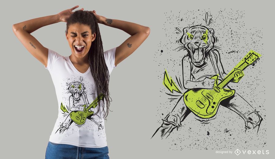 Guitar tiger t-shirt design Guitar tiger t-shirt design