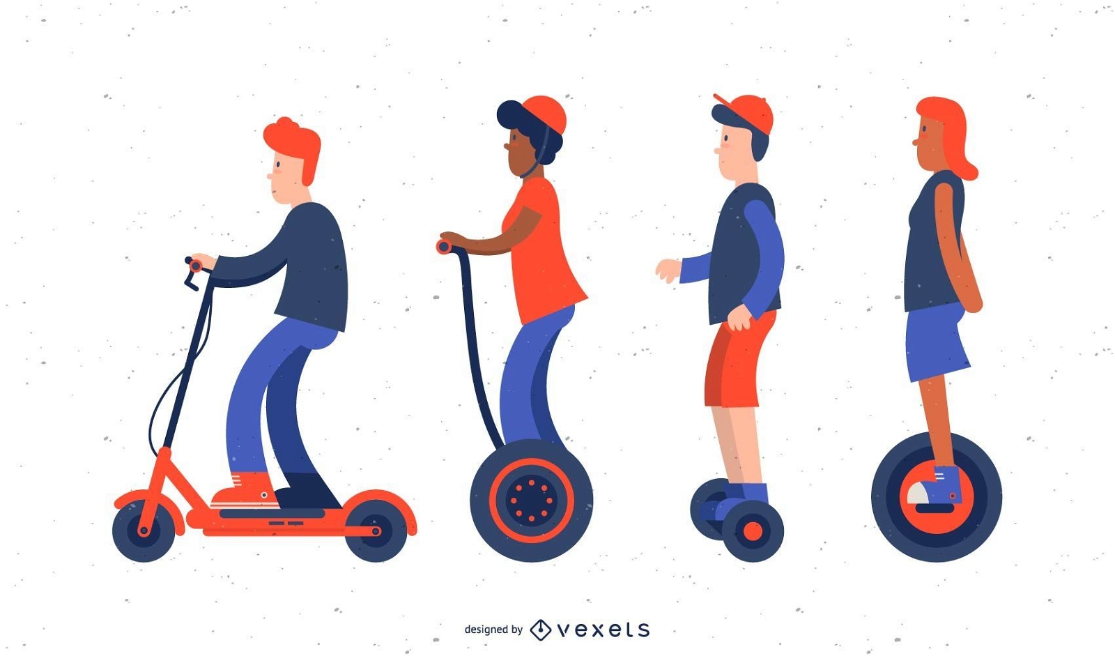 Scooter illustration set
