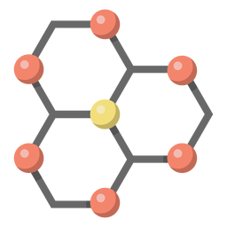 Ilustração da rede de carbono do átomo Desenho PNG