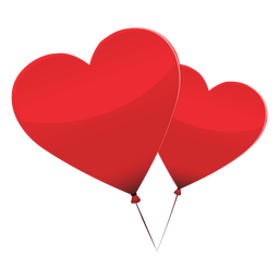 Ilustración de corazón de par de globos Diseño PNG