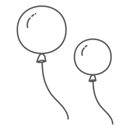 Doodle de par de cuerdas de globo Diseño PNG