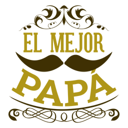 Melhor emblema de vinheta de bigode para pai Desenho PNG